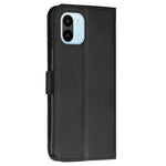 For Xiaomi Redmi A1 4G / A2 4G Simple Style Phone Cover Stitching Design Wallet Anti-scratch PU Leather Stand Case with Strap