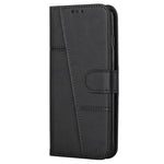 For Xiaomi Redmi A1 4G / A2 4G Simple Style Phone Cover Stitching Design Wallet Anti-scratch PU Leather Stand Case with Strap