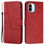 For Xiaomi Redmi A1 4G / A2 4G Simple Style Phone Cover Stitching Design Wallet Anti-scratch PU Leather Stand Case with Strap
