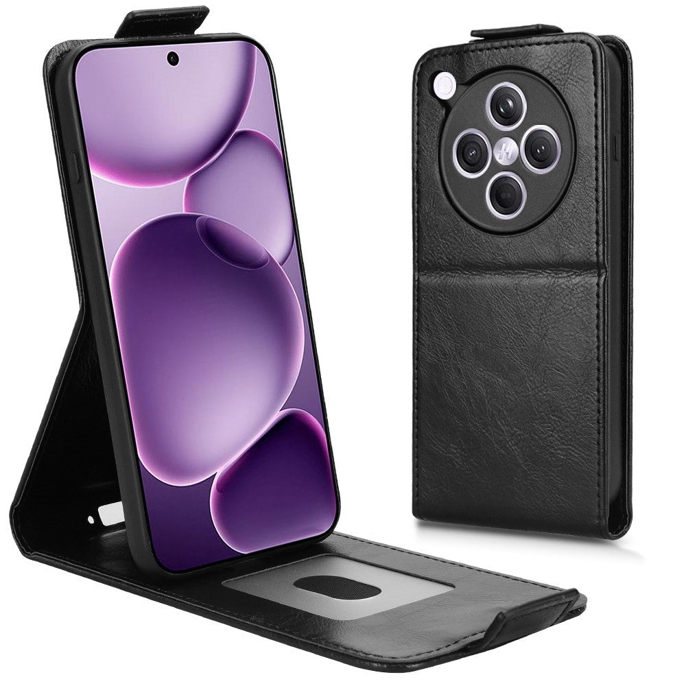 Oppo Find X8s+ 5G Stativfodral Magnetiskt Spänne Vertikalt Flip Lädermobilfodral med Korthållare