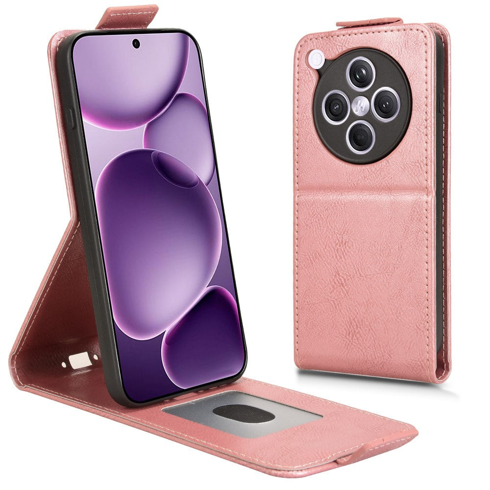 Oppo Find X8s+ 5G Stativfodral Magnetiskt Spänne Vertikalt Flip Lädermobilfodral med Korthållare