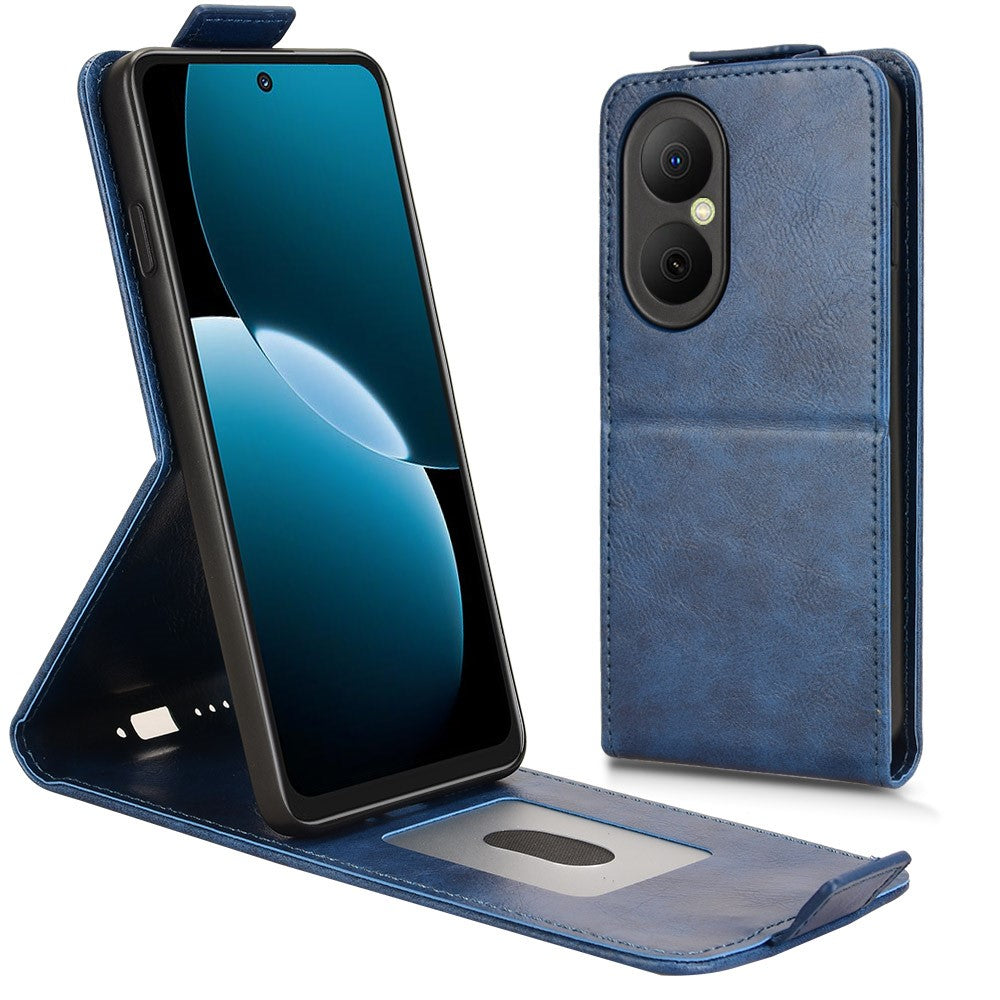 For Huawei Enjoy 80 Stand Case Magnetic Clasp Vertical Flip Leather Phone Cover with Card Holder