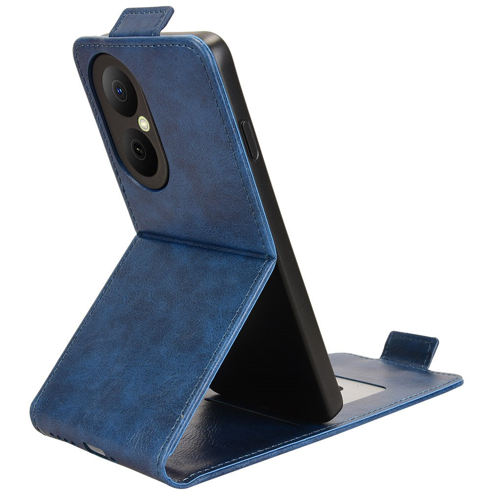 For Huawei Enjoy 80 Stand Case Magnetic Clasp Vertical Flip Leather Phone Cover with Card Holder