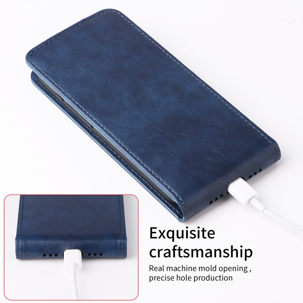 For Huawei Enjoy 80 Stand Case Magnetic Clasp Vertical Flip Leather Phone Cover with Card Holder