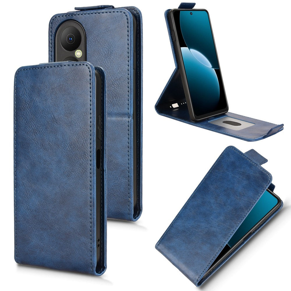 For Huawei Enjoy 80 Stand Case Magnetic Clasp Vertical Flip Leather Phone Cover with Card Holder