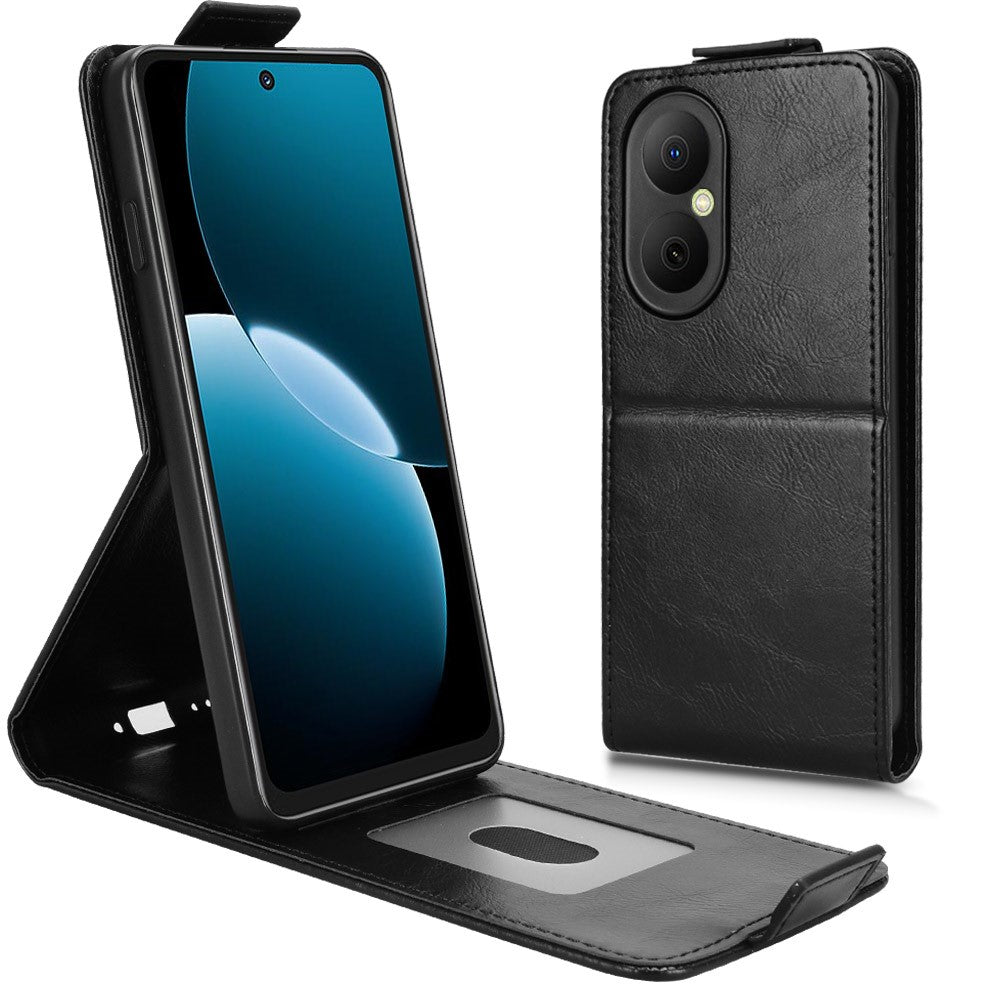 For Huawei Enjoy 80 Stand Case Magnetic Clasp Vertical Flip Leather Phone Cover with Card Holder