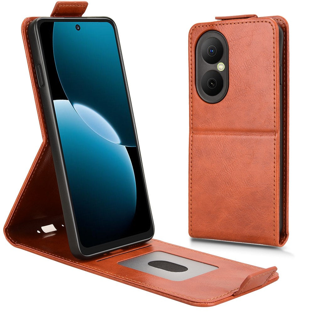 For Huawei Enjoy 80 Stand Case Magnetic Clasp Vertical Flip Leather Phone Cover with Card Holder