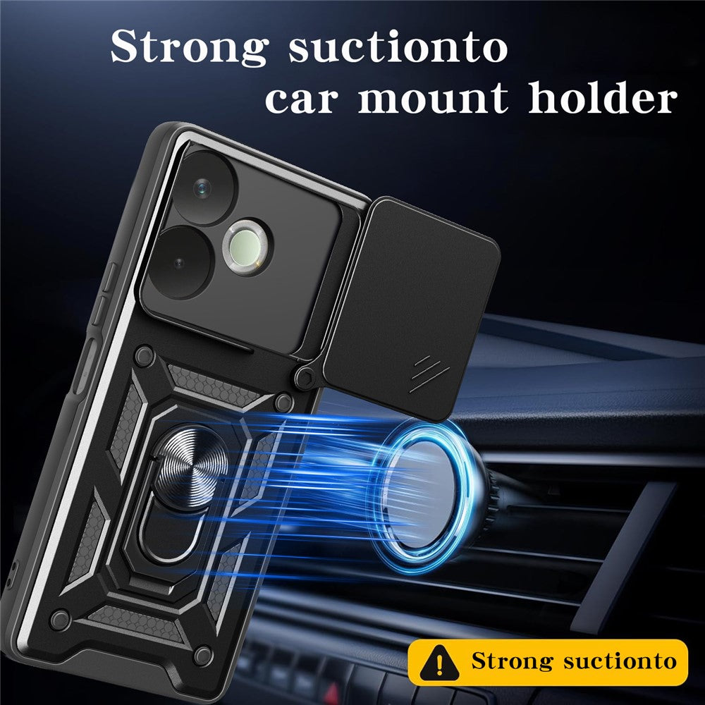 PC + TPU Case For Oppo A5 Pro 4G (Global) / 5G (Global) / A5 Energy 5G (China) Kickstand Phone Cover with Slide Camera Lid