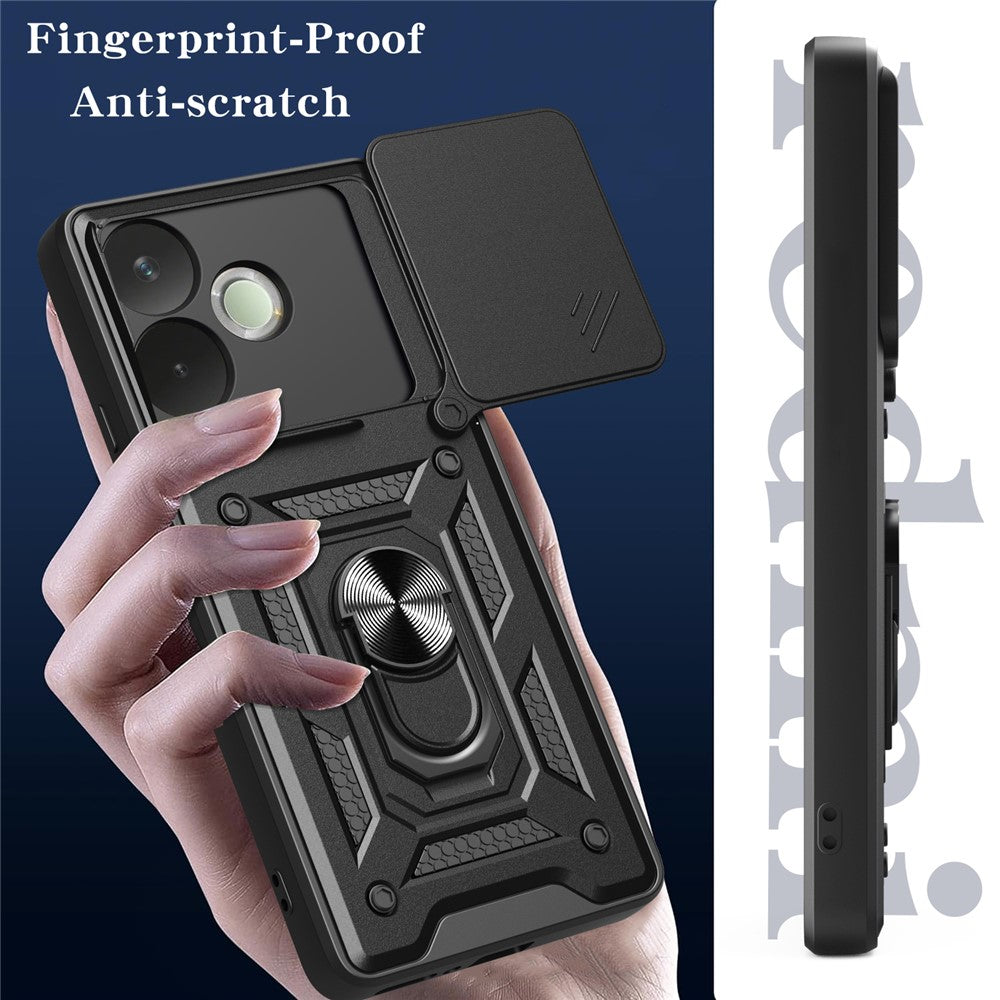 PC + TPU Case For Oppo A5 Pro 4G (Global) / 5G (Global) / A5 Energy 5G (China) Kickstand Phone Cover with Slide Camera Lid