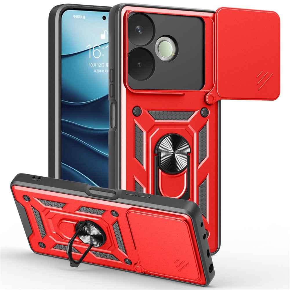 PC + TPU Case For Oppo A5 Pro 4G (Global) / 5G (Global) / A5 Energy 5G (China) Kickstand Phone Cover with Slide Camera Lid