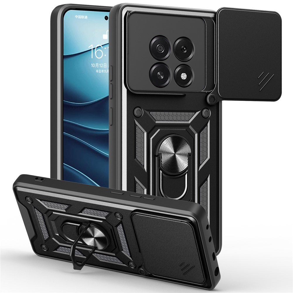 Til Oppo F29 5G / A5 5G Cover med skydelåg til kamera PC + TPU Støtteben Telefoncover