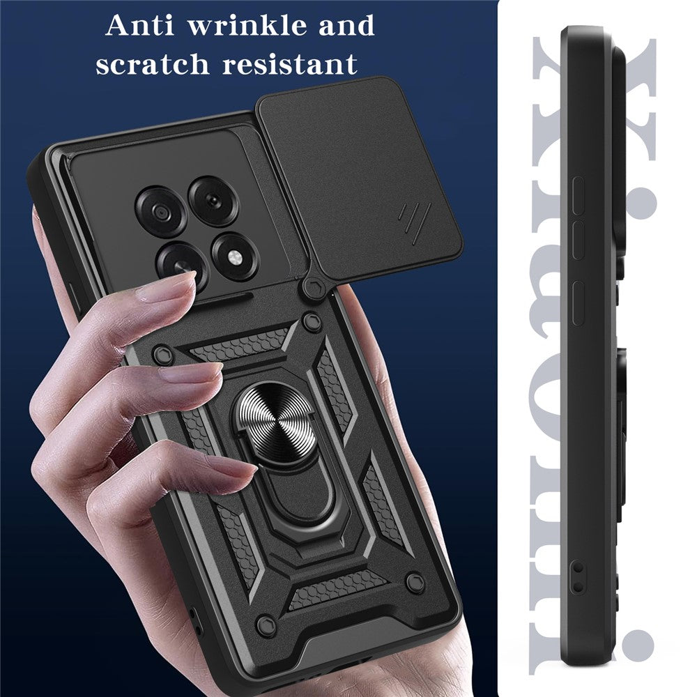 Til Oppo F29 5G / A5 5G Cover med skydelåg til kamera PC + TPU Støtteben Telefoncover