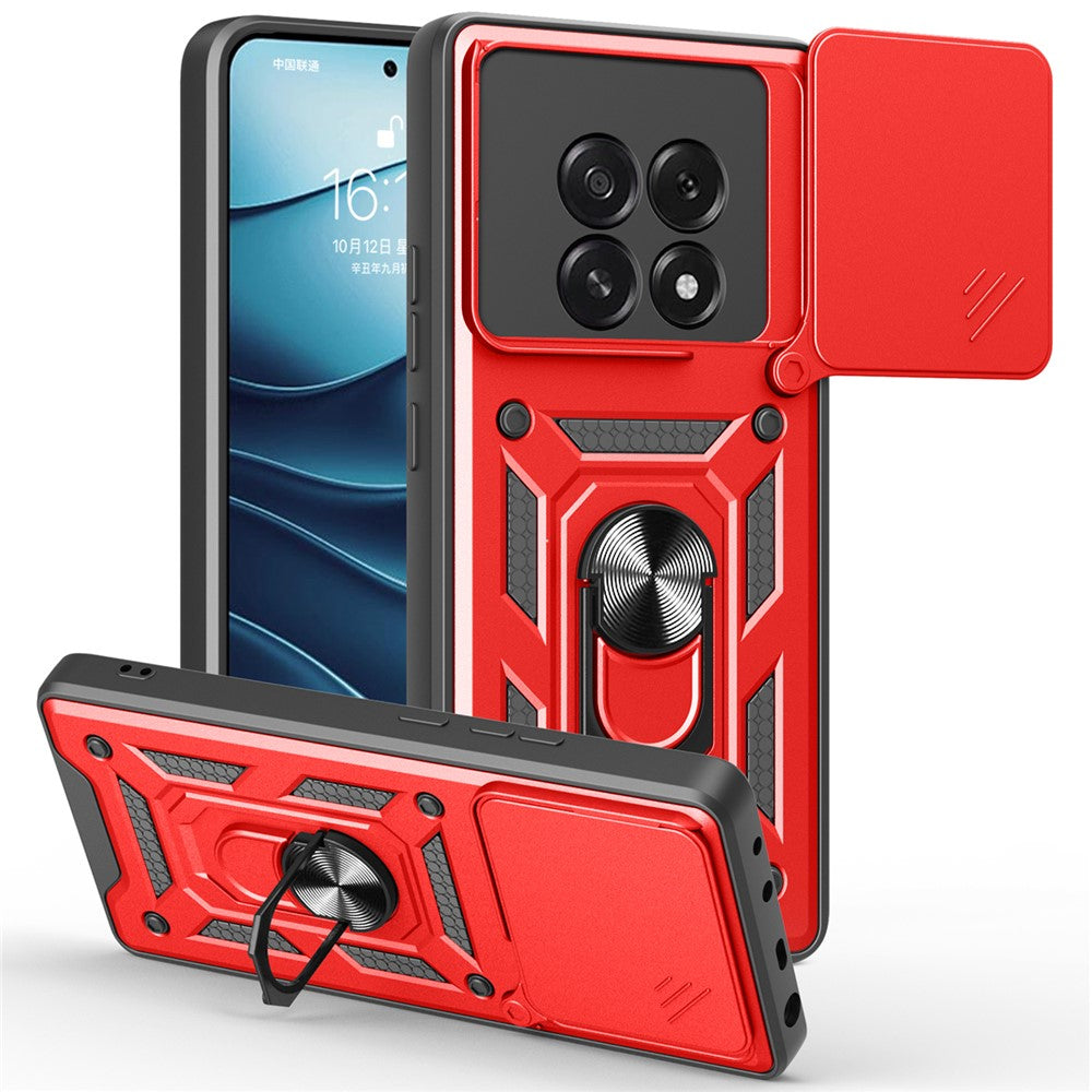 Til Oppo F29 5G / A5 5G Cover med skydelåg til kamera PC + TPU Støtteben Telefoncover