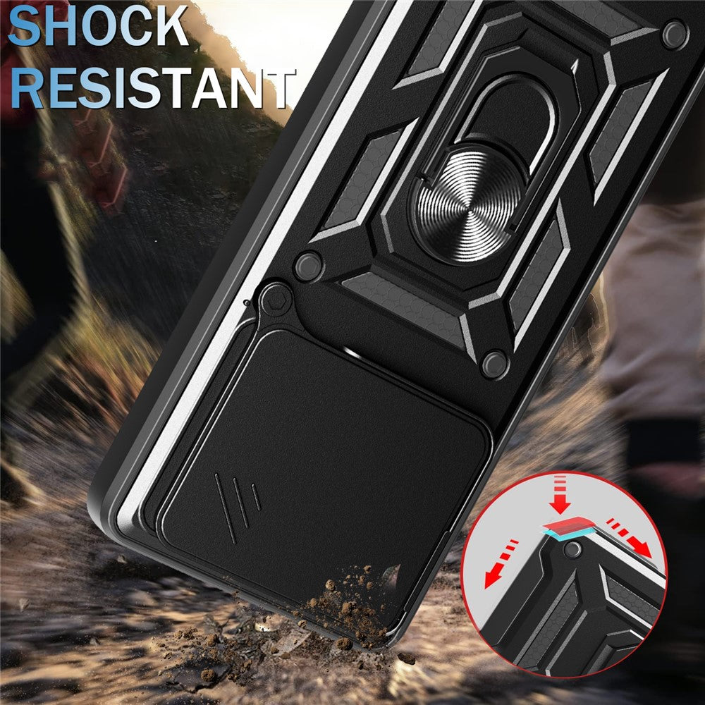 For Xiaomi Redmi K80 5G  /  Poco F7 Pro 5G Case with Slide Camera Lid PC + TPU Kickstand Phone Cover