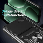 For Xiaomi Redmi K80 5G  /  Poco F7 Pro 5G Case with Slide Camera Lid PC + TPU Kickstand Phone Cover