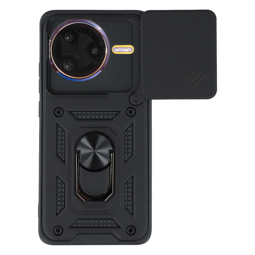 For Xiaomi Redmi K80 5G  /  Poco F7 Pro 5G Case with Slide Camera Lid PC + TPU Kickstand Phone Cover