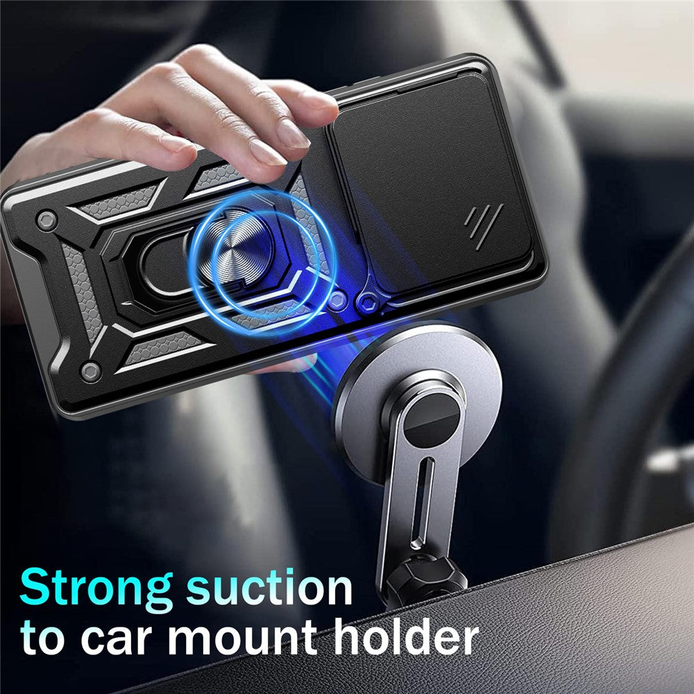 For Xiaomi Redmi K80 5G  /  Poco F7 Pro 5G Case with Slide Camera Lid PC + TPU Kickstand Phone Cover