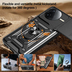 For Xiaomi Redmi K80 5G  /  Poco F7 Pro 5G Case with Slide Camera Lid PC + TPU Kickstand Phone Cover