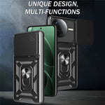 For Xiaomi Redmi K80 5G  /  Poco F7 Pro 5G Case with Slide Camera Lid PC + TPU Kickstand Phone Cover