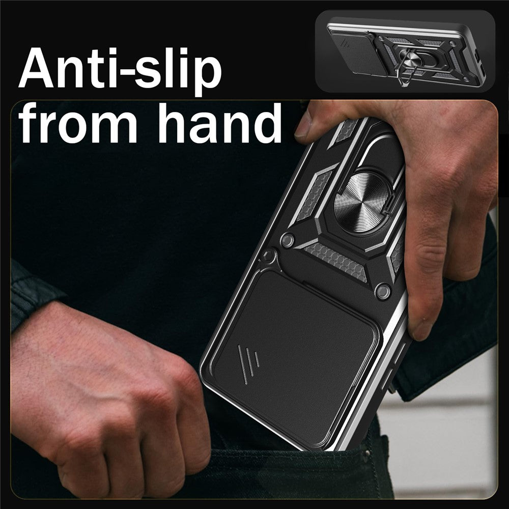 For Xiaomi Redmi K80 5G  /  Poco F7 Pro 5G Case with Slide Camera Lid PC + TPU Kickstand Phone Cover