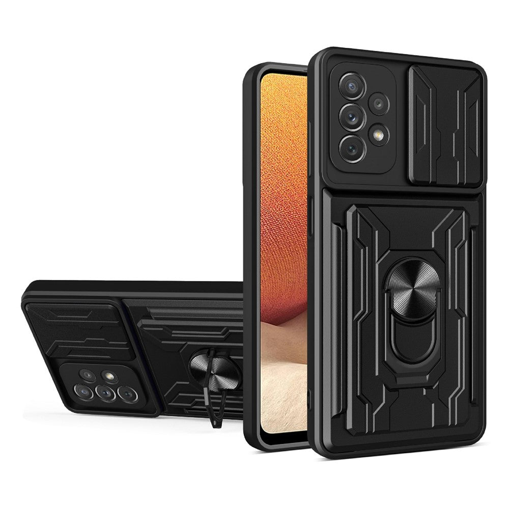 For Samsung Galaxy A23 5G (Global Version) / A23 4G Case PC + TPU Kickstand Phone Back Cover with Camera Slider