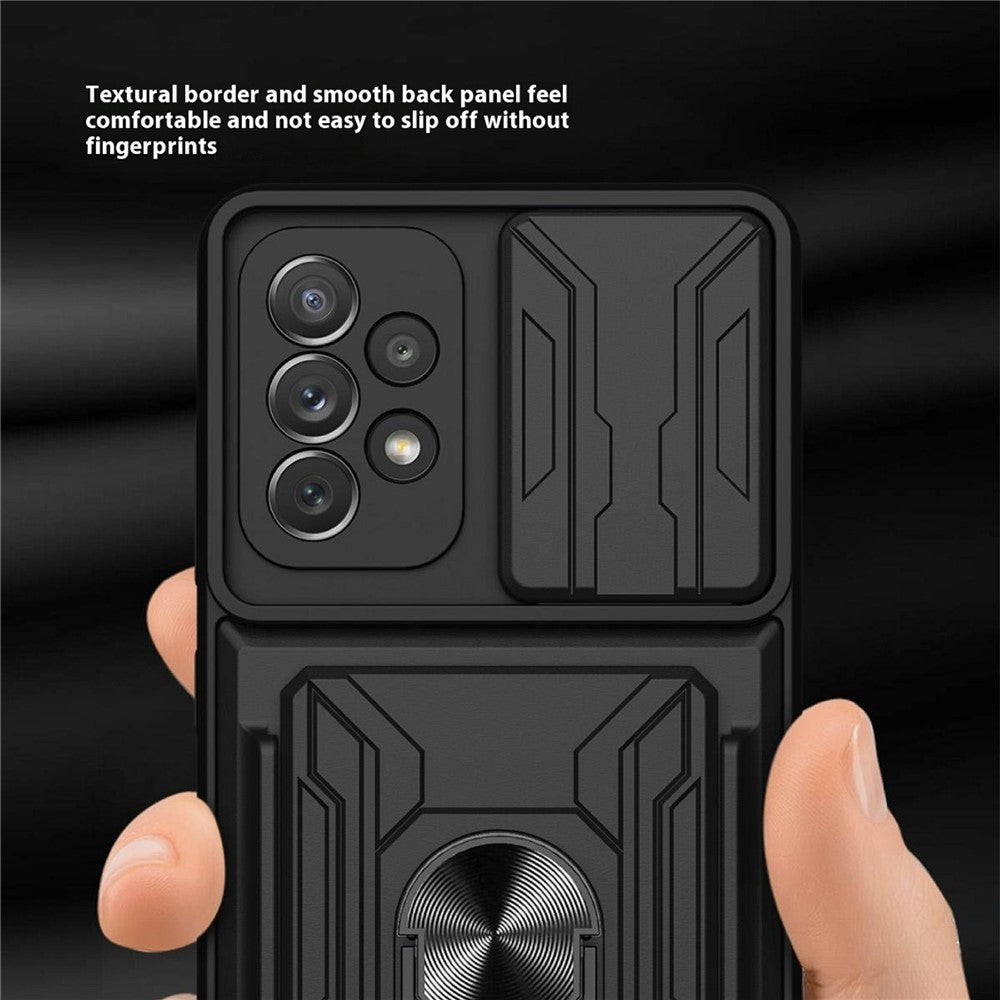 For Samsung Galaxy A23 5G (Global Version) / A23 4G Case PC + TPU Kickstand Phone Back Cover with Camera Slider