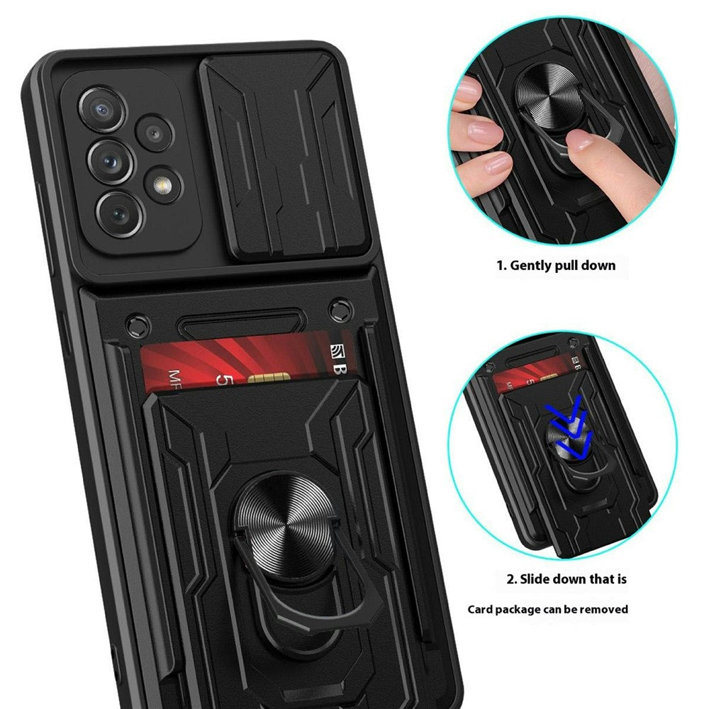 For Samsung Galaxy A23 5G (Global Version) / A23 4G Case PC + TPU Kickstand Phone Back Cover with Camera Slider