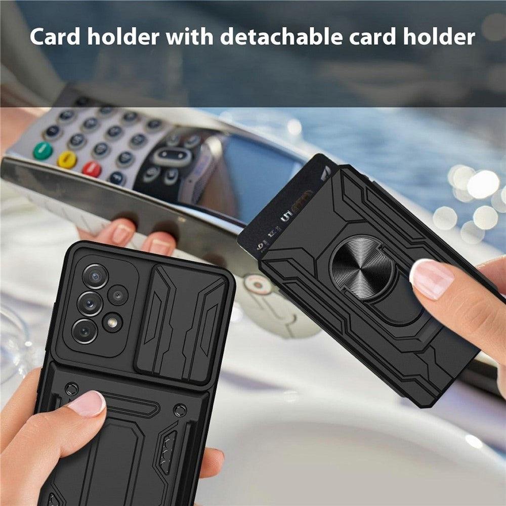 For Samsung Galaxy A23 5G (Global Version) / A23 4G Case PC + TPU Kickstand Phone Back Cover with Camera Slider