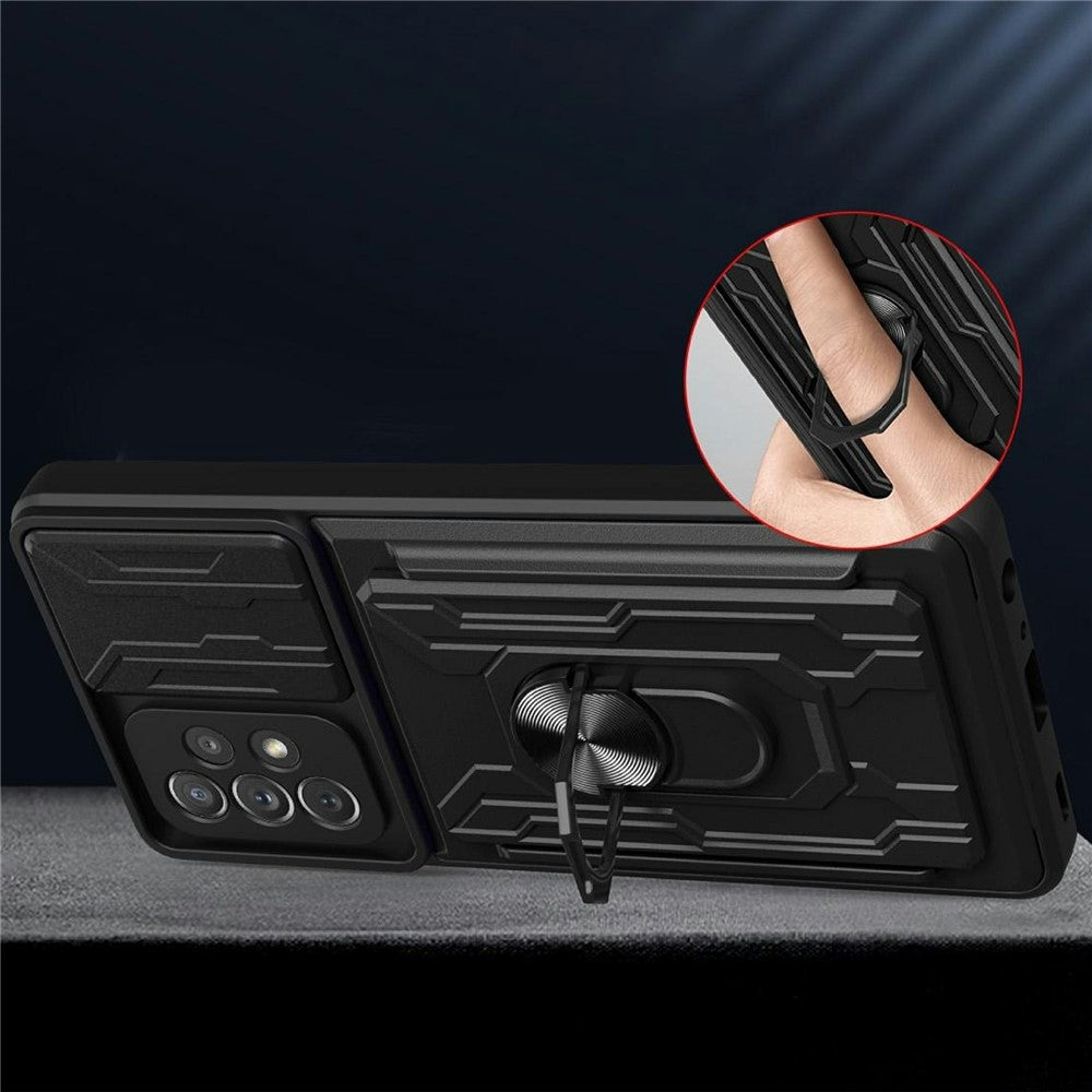 For Samsung Galaxy A23 5G (Global Version) / A23 4G Case PC + TPU Kickstand Phone Back Cover with Camera Slider