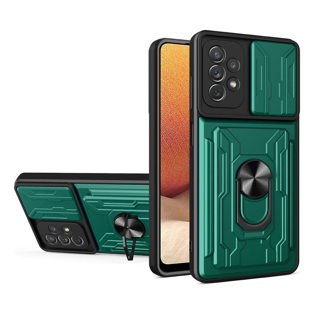 For Samsung Galaxy A23 5G (Global Version) / A23 4G Case PC + TPU Kickstand Phone Back Cover with Camera Slider