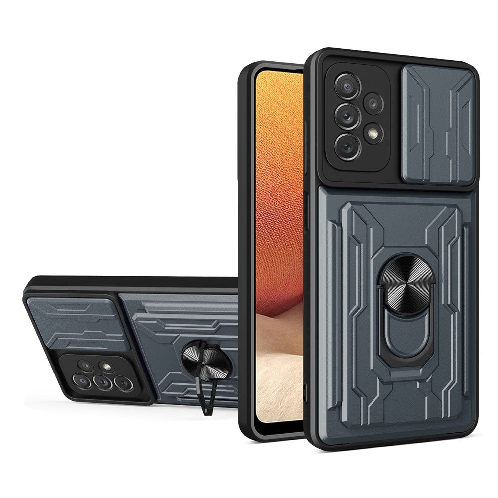 For Samsung Galaxy A23 5G (Global Version) / A23 4G Case PC + TPU Kickstand Phone Back Cover with Camera Slider
