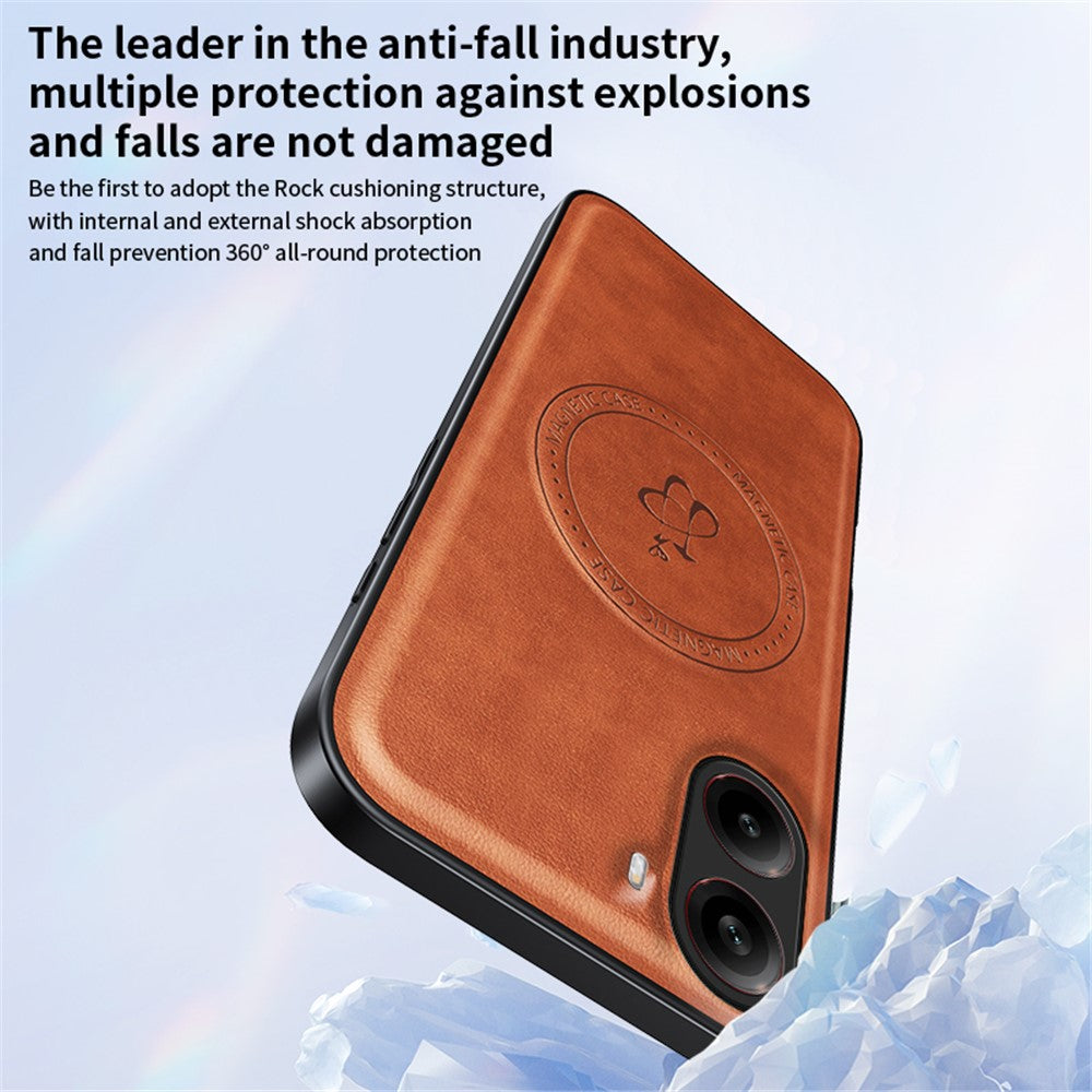 Magnetic Case for Xiaomi Redmi Turbo 4 5G / Poco X7 Pro 5G PU + TPU + PC Phone Back Cover Drop Resistant
