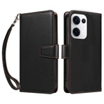 For Oppo Reno13 5G (Global) Case RFID Blocking Leather Wallet Flip Phone Cover with Wrist Strap