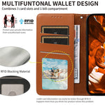 For Honor Magic7 Lite 5G / X9c 5G / X60 Pro 5G Case RFID Blocking Leather Wallet Flip Phone Cover with Wrist Strap