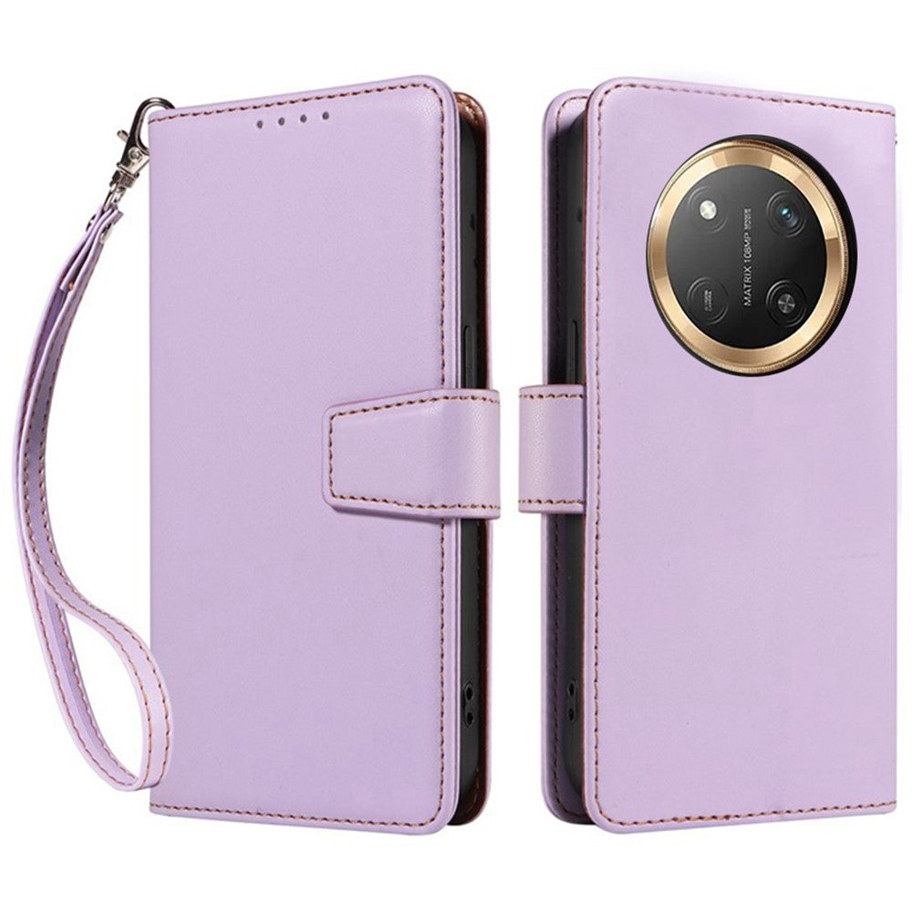 For Honor Magic7 Lite 5G / X9c 5G / X60 Pro 5G Case RFID Blocking Leather Wallet Flip Phone Cover with Wrist Strap