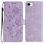 For iPhone 17th / 16th Wallet Case Rose Pattern Imprinted Leather Flip Stand Phone Cover