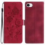 For iPhone 17th / 16th Wallet Case Rose Pattern Imprinted Leather Flip Stand Phone Cover
