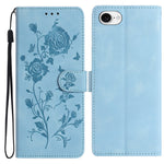 For iPhone 17th / 16th Wallet Case Rose Pattern Imprinted Leather Flip Stand Phone Cover