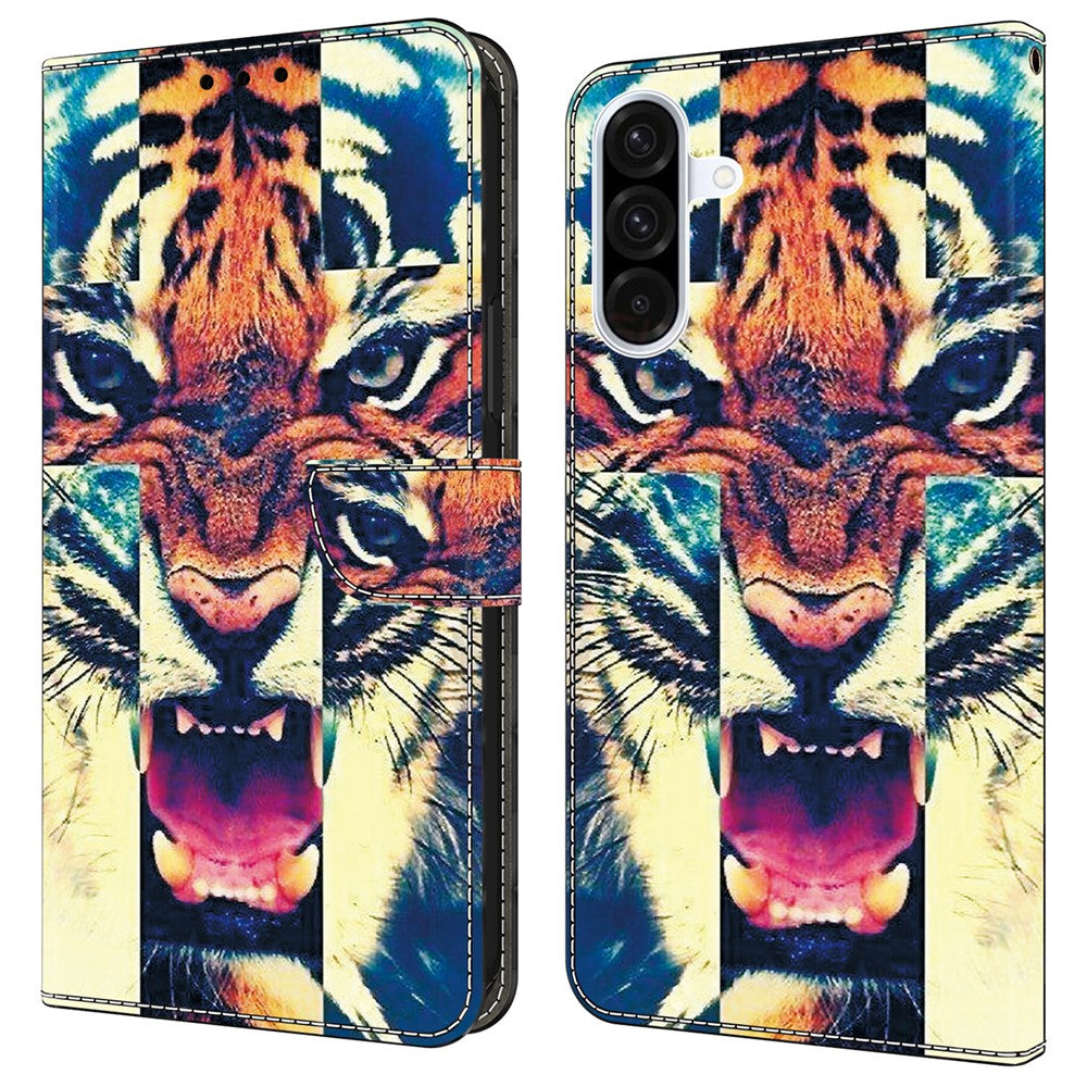 Läderfodral för Samsung Galaxy A15 5G / 4G med mönstertryck, plånboksfodral, fallskyddande mobilfodral
