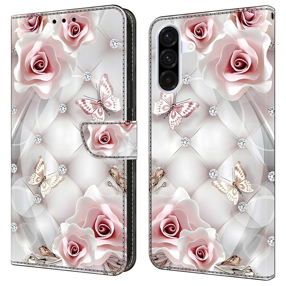 Läderfodral för Samsung Galaxy A15 5G / 4G med mönstertryck, plånboksfodral, fallskyddande mobilfodral