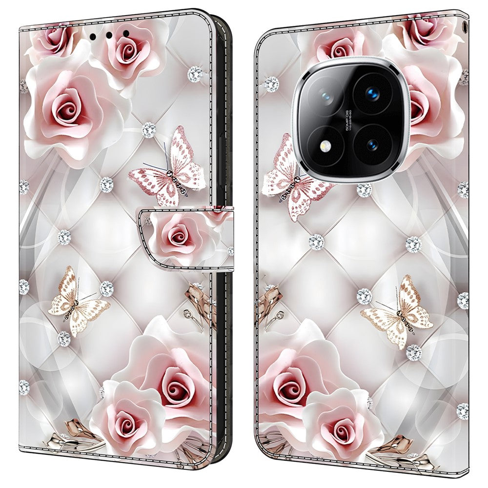 For Xiaomi Redmi Note 14 Pro 5G / Poco X7 5G Leather Case Pattern Printing Wallet Stand Anti Drop Phone Cover