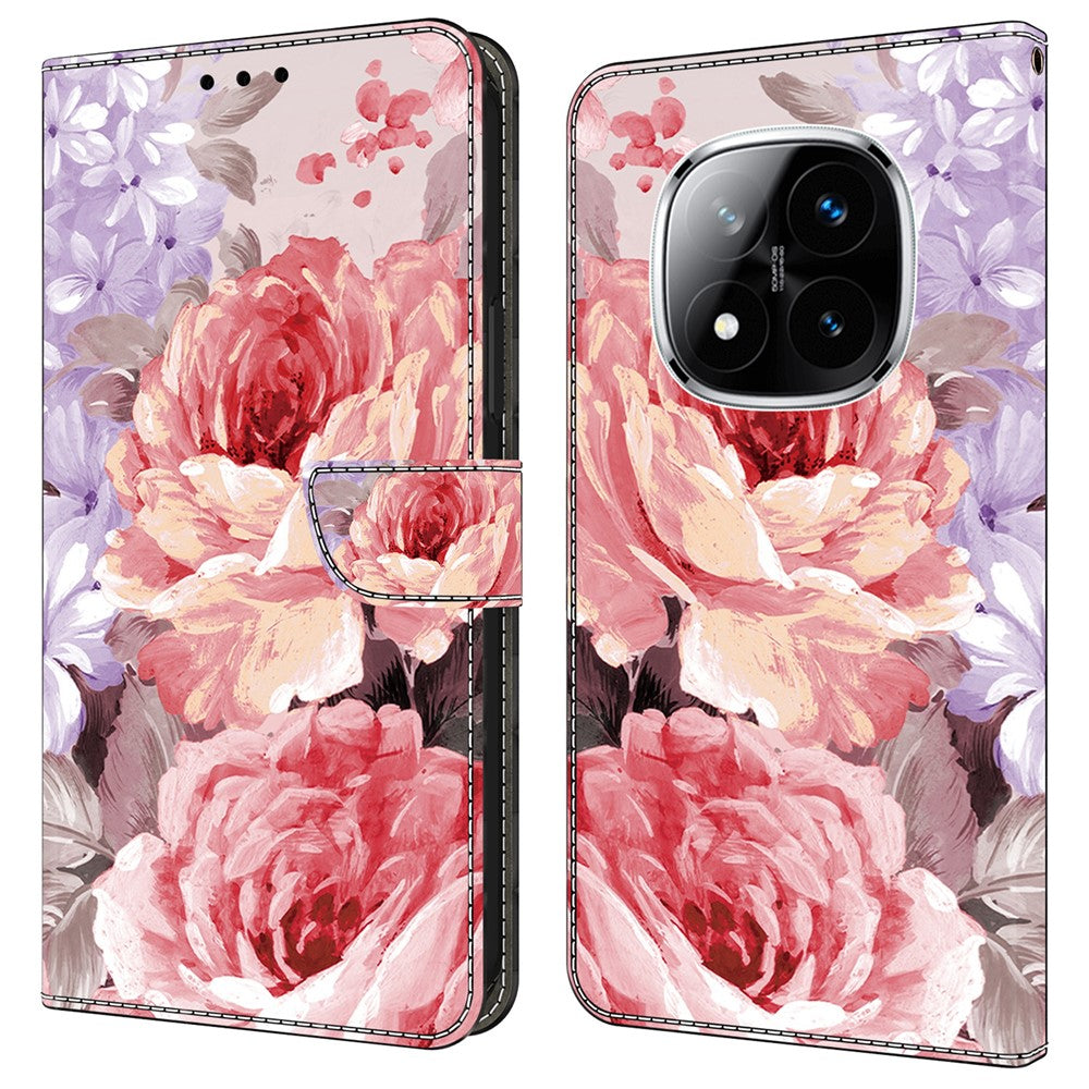 For Xiaomi Redmi Note 14 Pro 5G / Poco X7 5G Leather Case Pattern Printing Wallet Stand Anti Drop Phone Cover