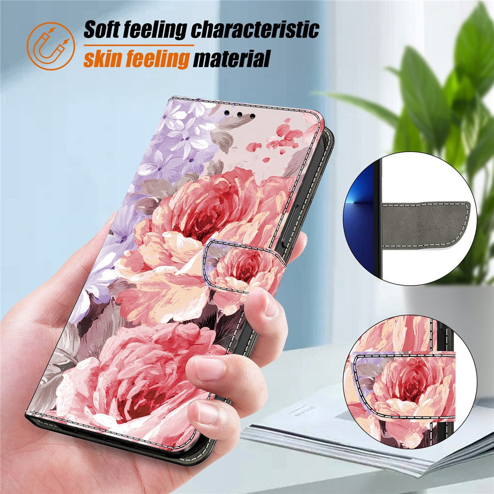 For Xiaomi Redmi Note 14 4G (164.84mm) Leather Case Pattern Printing Wallet Stand Anti Drop Phone Cover