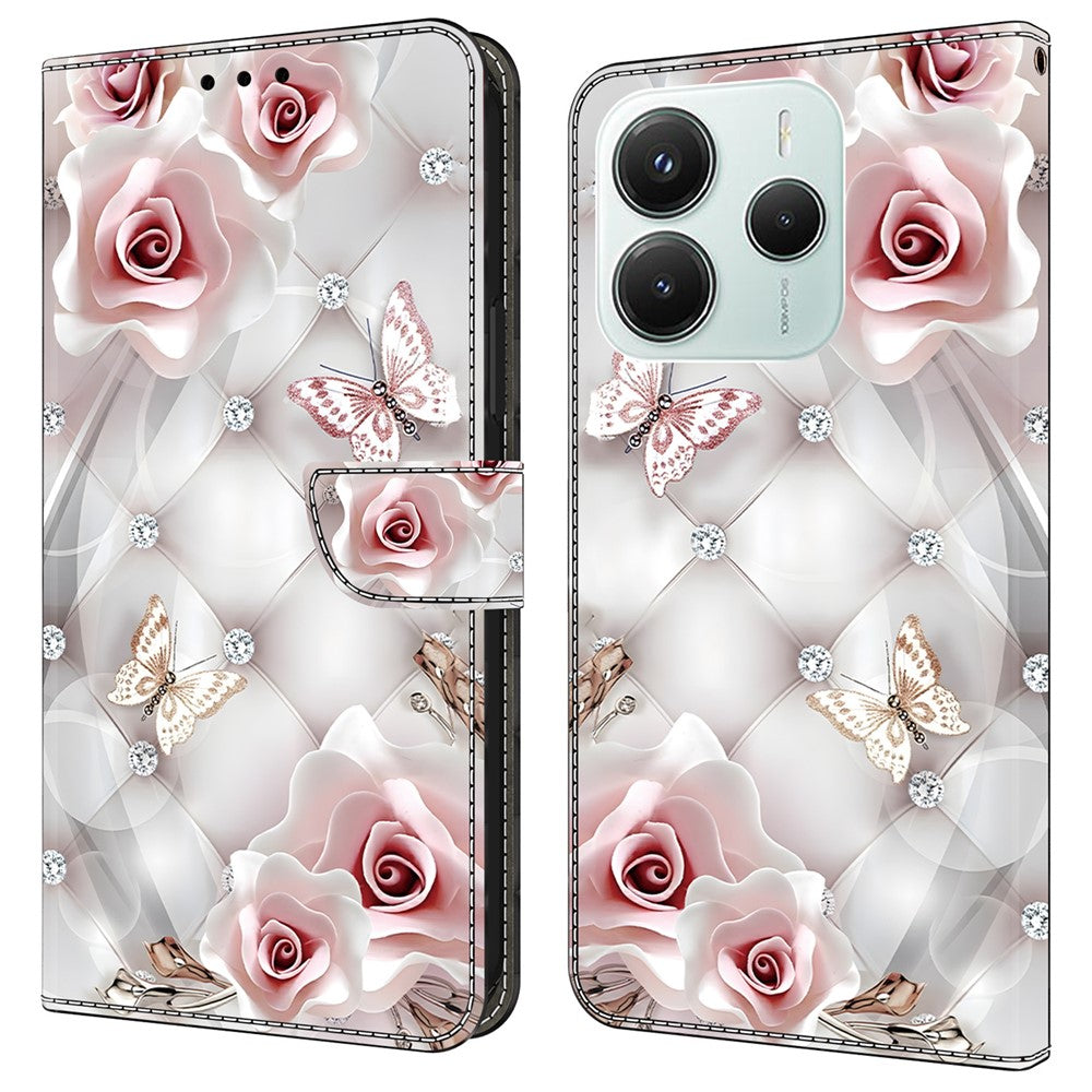 For Xiaomi Redmi Note 14 5G Leather Case Pattern Printing Wallet Stand Anti Drop Phone Cover