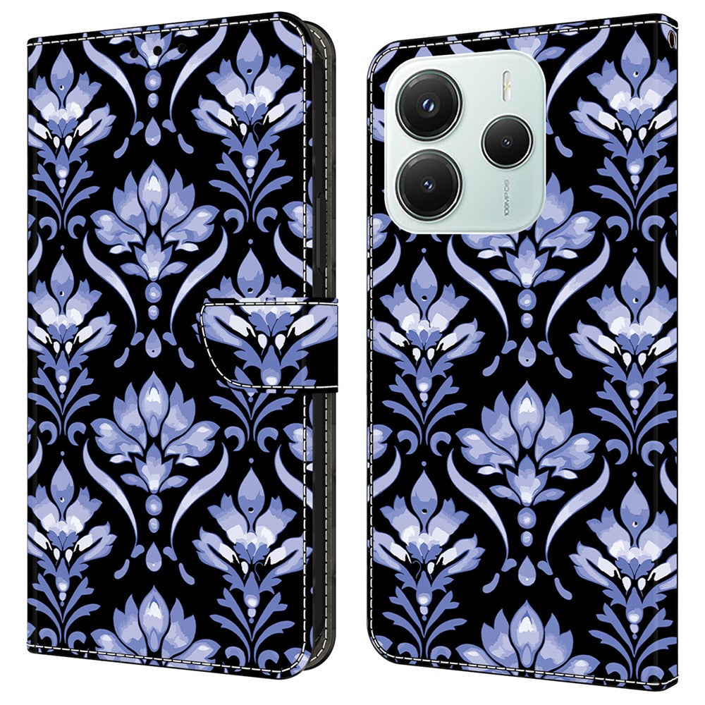 For Xiaomi Redmi Note 14 5G Leather Case Pattern Printing Wallet Stand Anti Drop Phone Cover