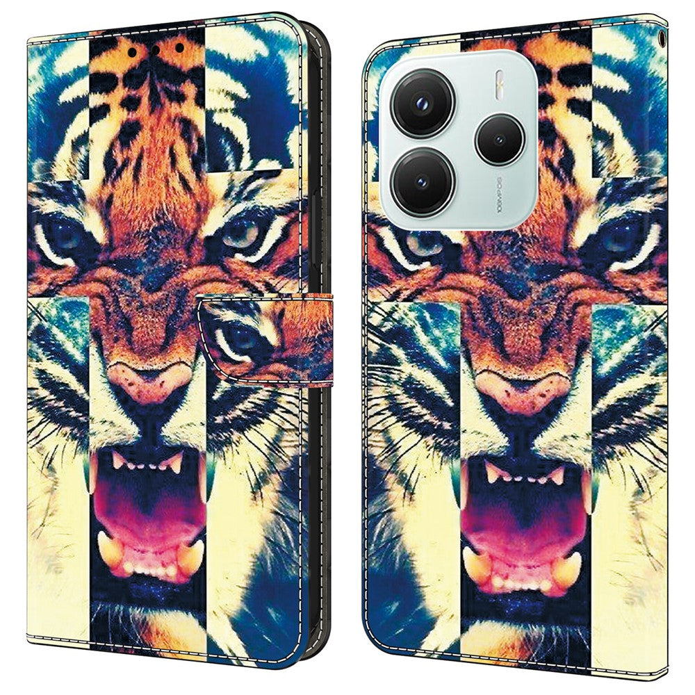 For Xiaomi Redmi Note 14 5G Leather Case Pattern Printing Wallet Stand Anti Drop Phone Cover