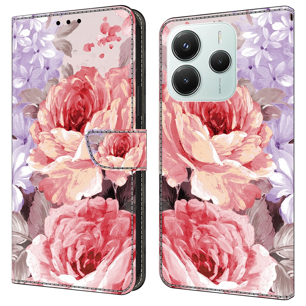 For Xiaomi Redmi Note 14 5G Leather Case Pattern Printing Wallet Stand Anti Drop Phone Cover