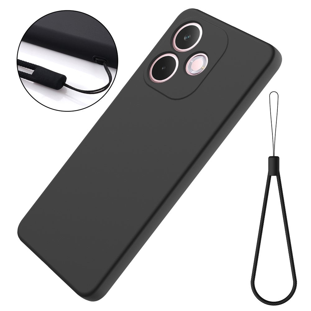 For Oppo A5 Pro 4G (Global) Liquid Silicone Case Phone Back Cover with Hand Strap