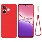 For Oppo A5 Pro 4G (Global) Liquid Silicone Case Phone Back Cover with Hand Strap