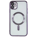 WANLONFENG For iPhone 11 Magnetic Case  Full Protection Electroplated TPU Cover with Tempered Glass
